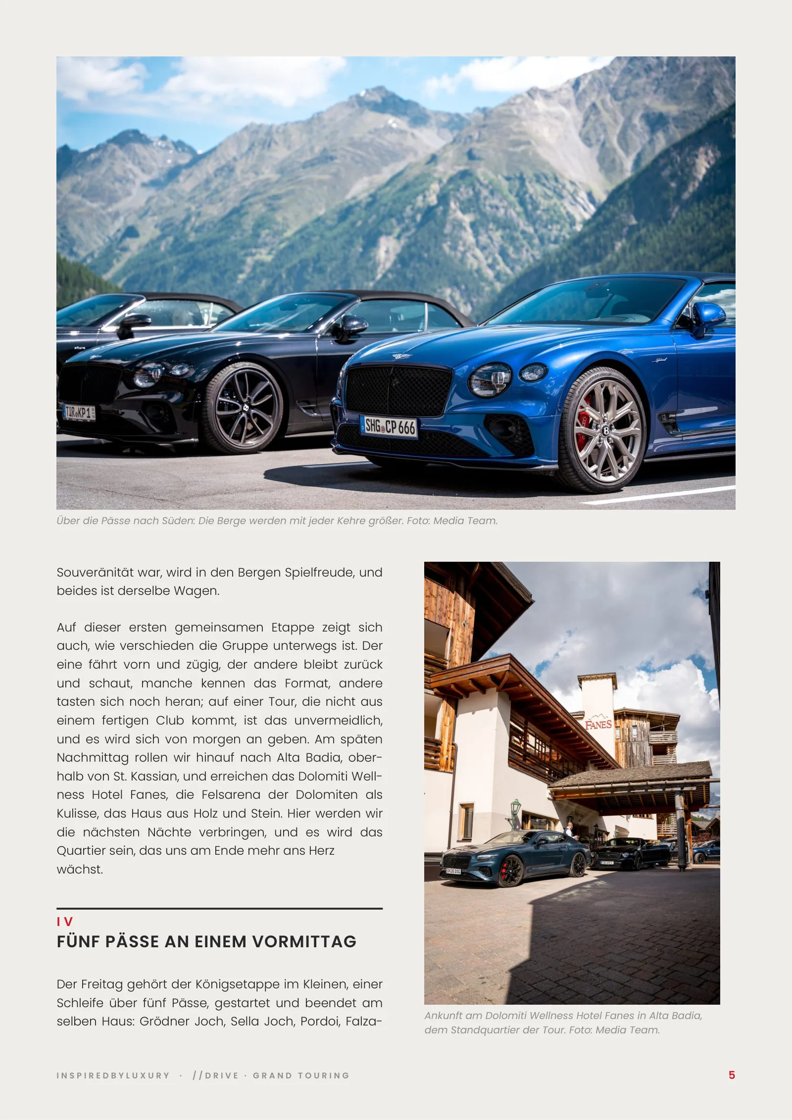 Seite 5 der Bentley Grand Tour Südtirol Edition