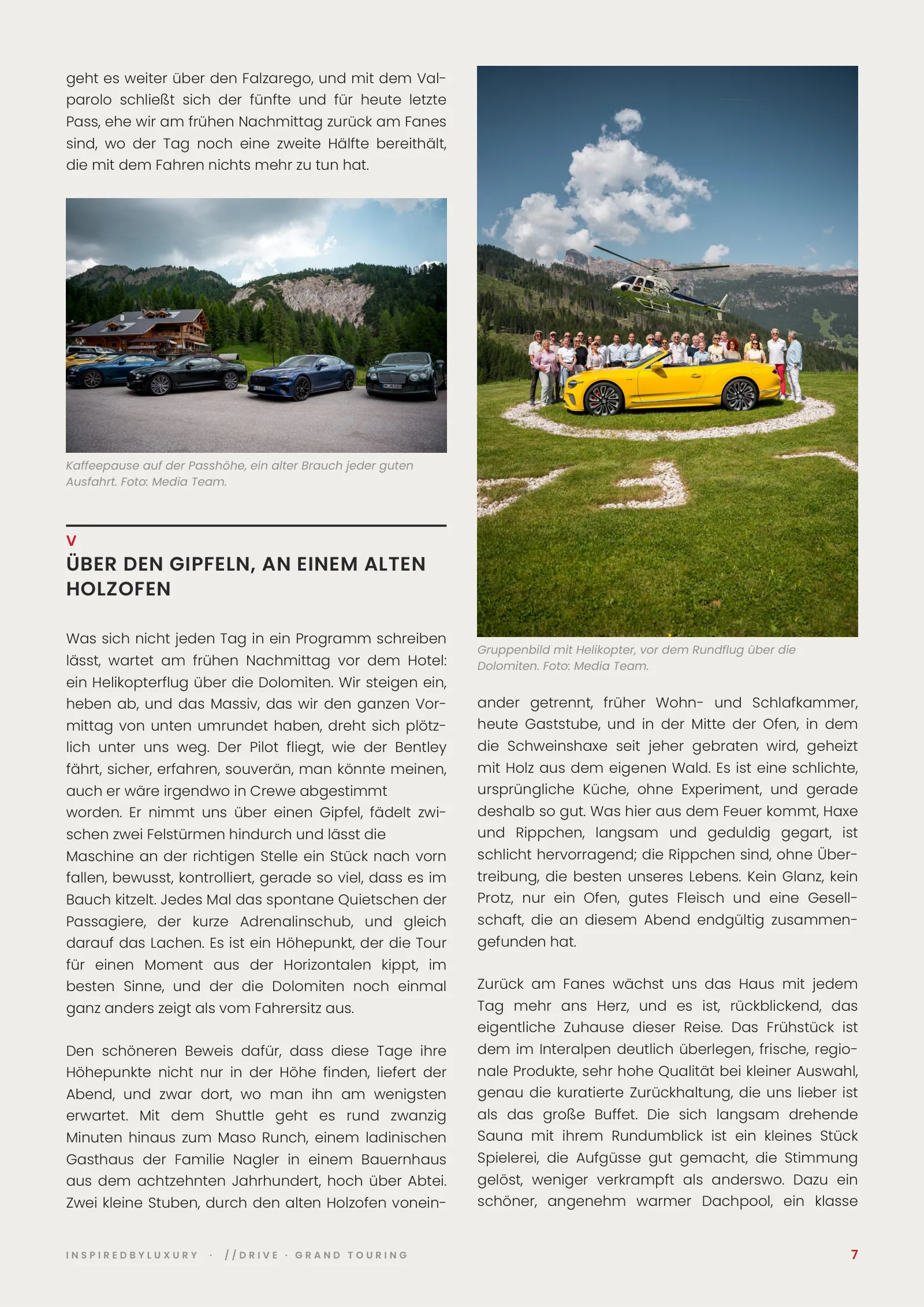 Seite 7 der Bentley Grand Tour Südtirol Edition
