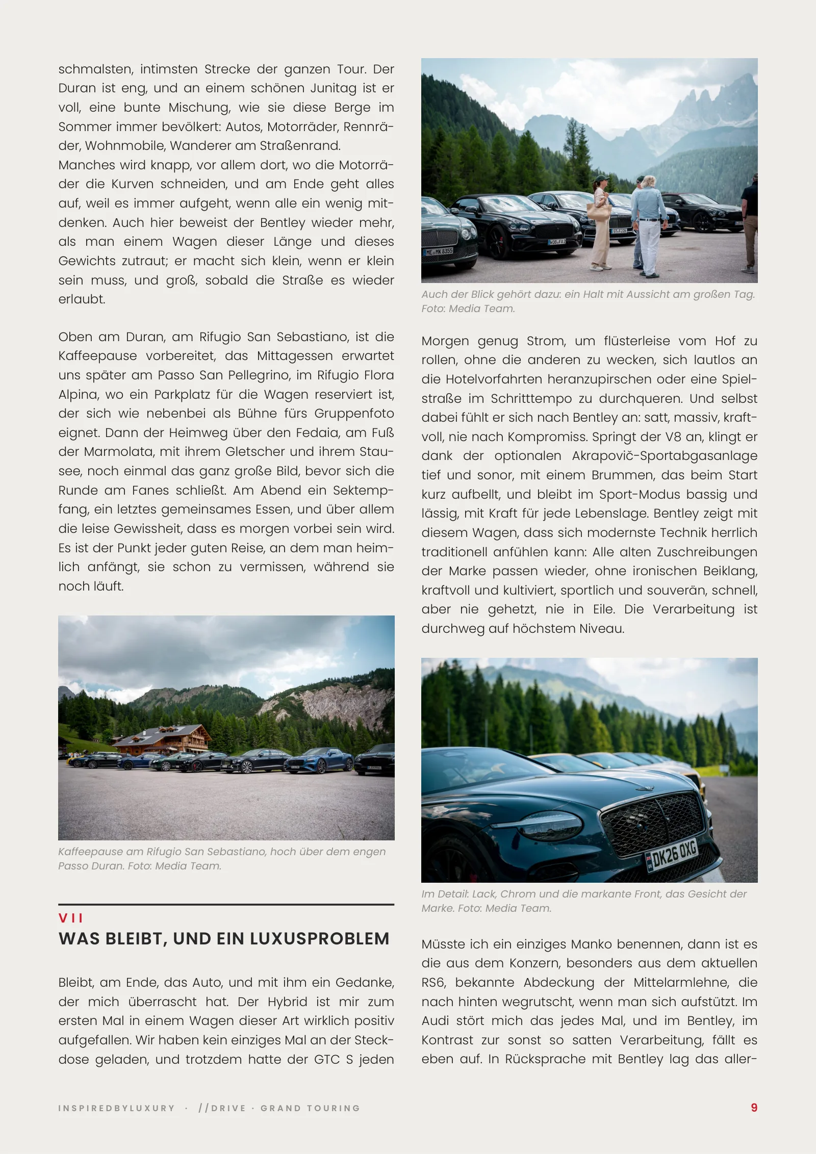 Seite 9 der Bentley Grand Tour Südtirol Edition