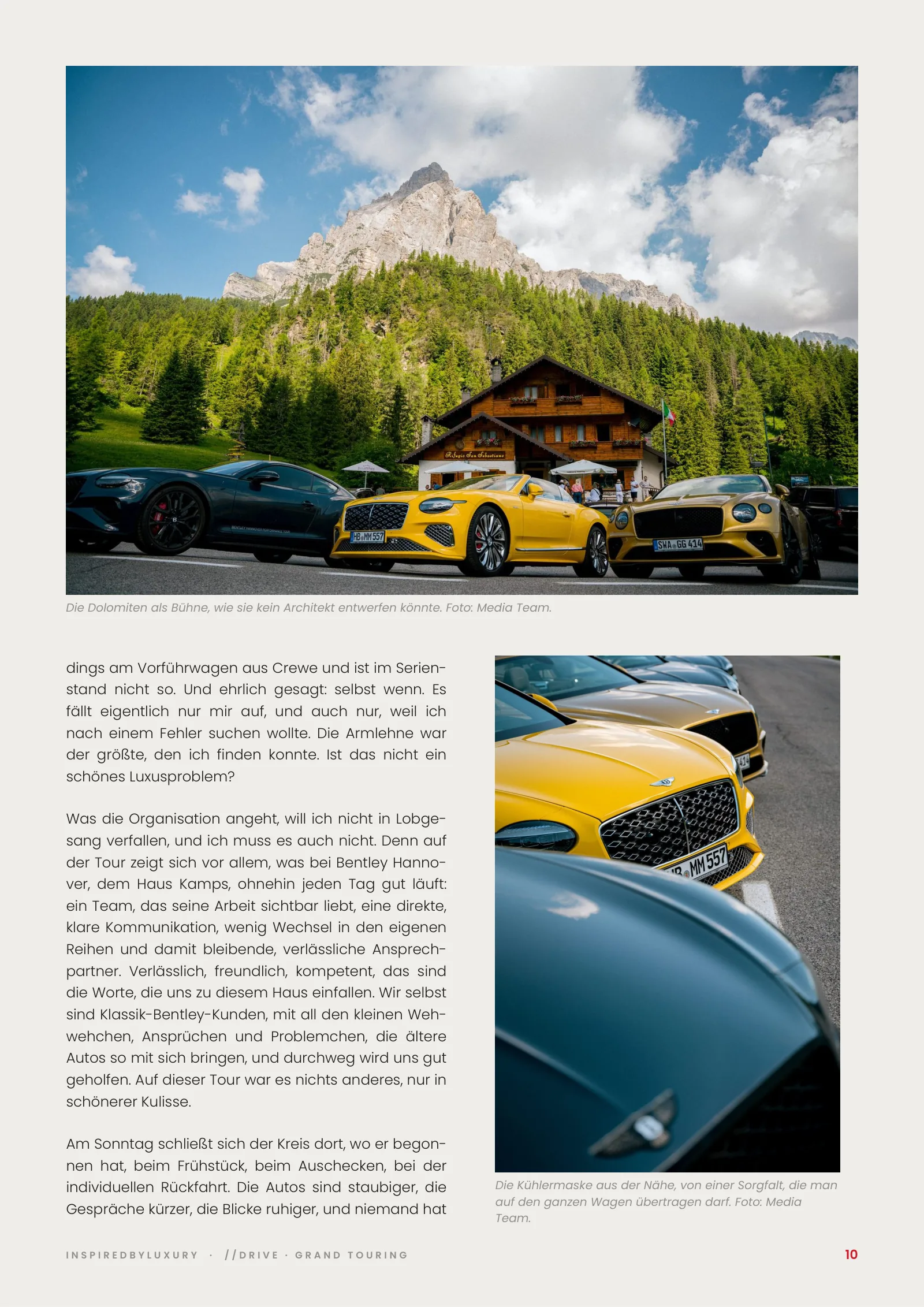 Seite 10 der Bentley Grand Tour Südtirol Edition