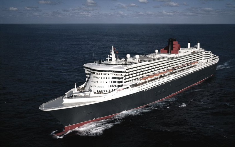Cunard Line's Queen Mary 2 on a transatlantic crossing over the open Atlantic