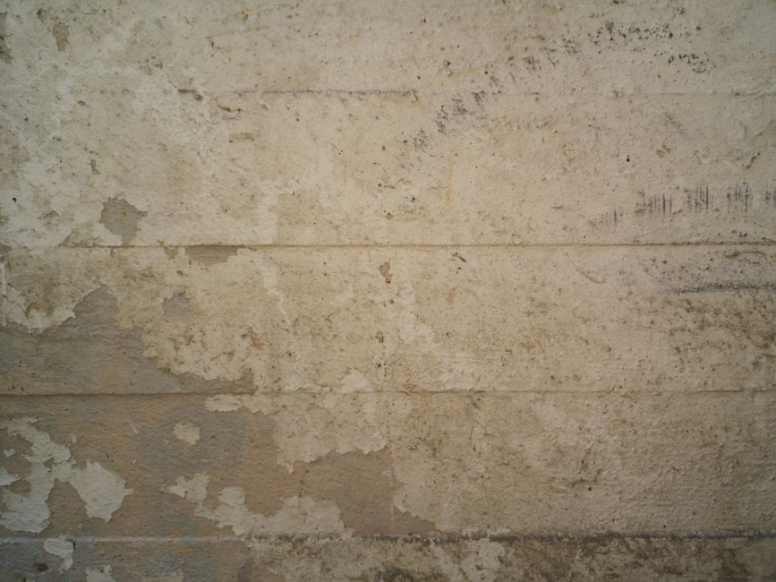 Concrete surface with warm patina in Soft Brutalism tones